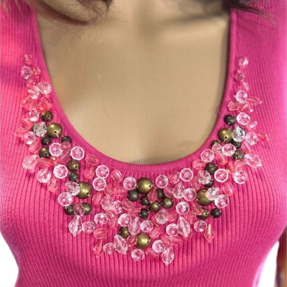 (5 for $25) Ruby Rd. Embellished Sleeveless Sweater Size Large NWT - Picture 5 of 7